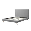 Gray Solid Wood Full Upholstered Linen Bed-4