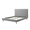 Gray Solid Wood Full Upholstered Linen Bed-4