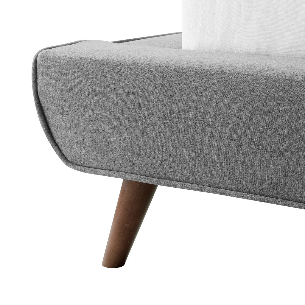 Gray Solid Wood Full Upholstered Linen Bed-6