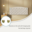 Tufted Linen Upholstered Headboard for Queen Full Beds-4