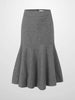 Wool Blend Short Panel Skirt-Charcoal Grey-0