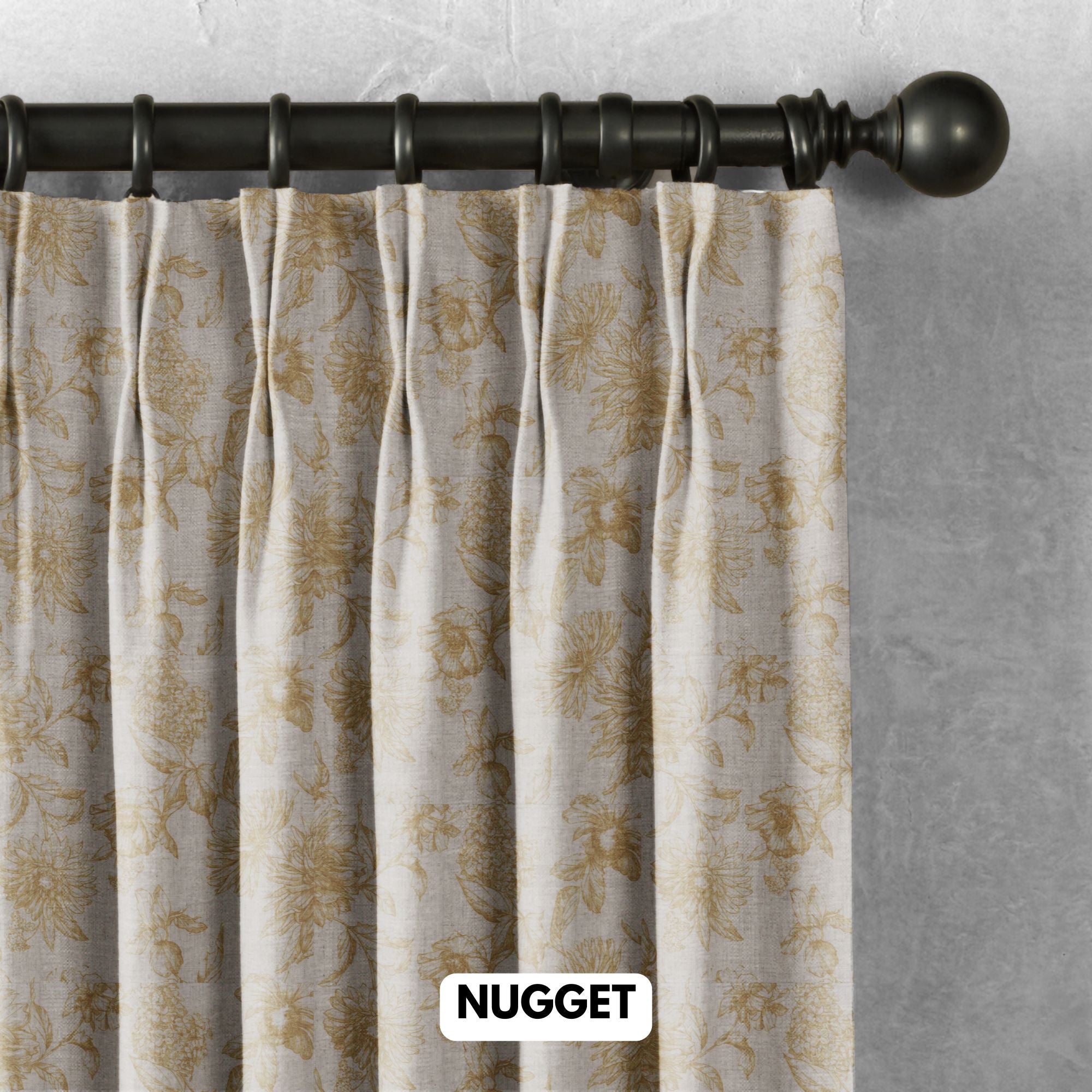 Luxury Heavy Linen Curtains | Custom Size & Lining Options | Pinch Pleat, French Pleat & Triple Pleat Styles | 280gsm Thick Linen | Neutral Printed | Single or Pair