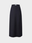 Wool Blend Slip Skirt-Navy-0