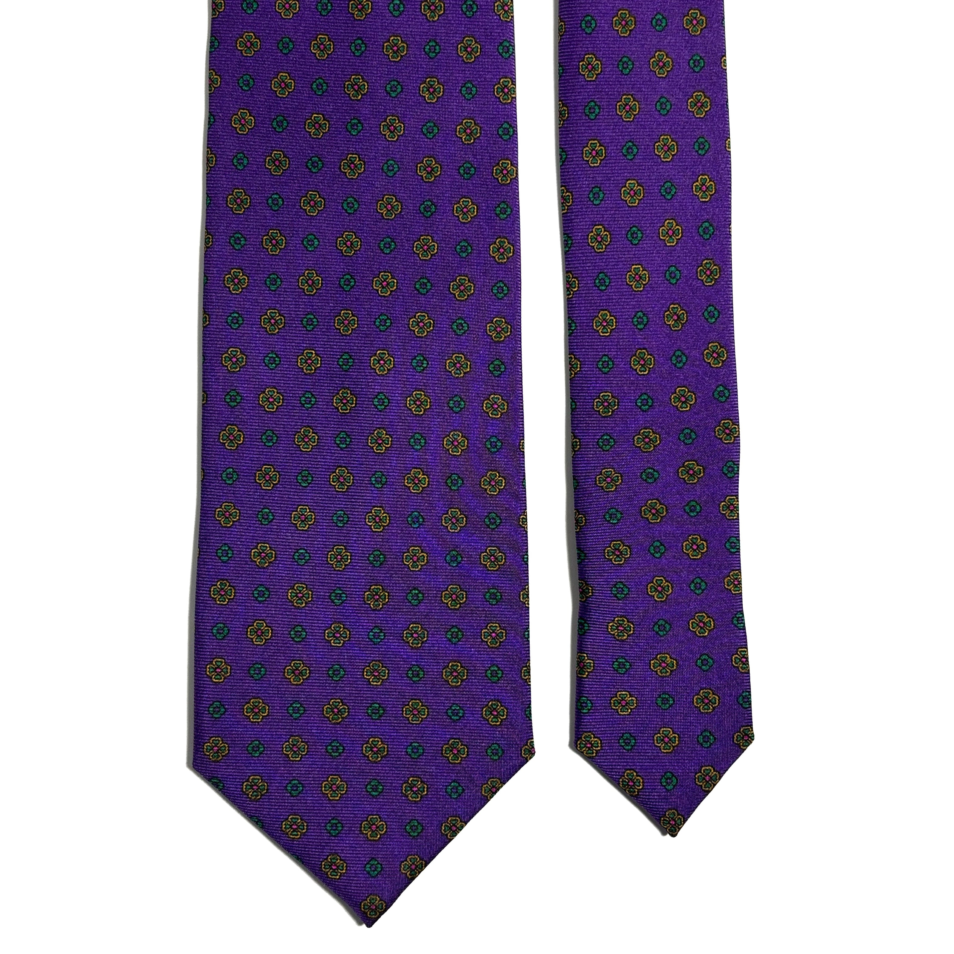 Purple Floral Silk Tie-2