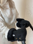 Black Natural Lambskin Stroller Hand Muffs-4