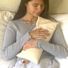 Hot Cherry Rectangular/Cervical Neck Pillow in Unbleached, Pre-washed, Natura Denim with Cherry Print Pillowcase