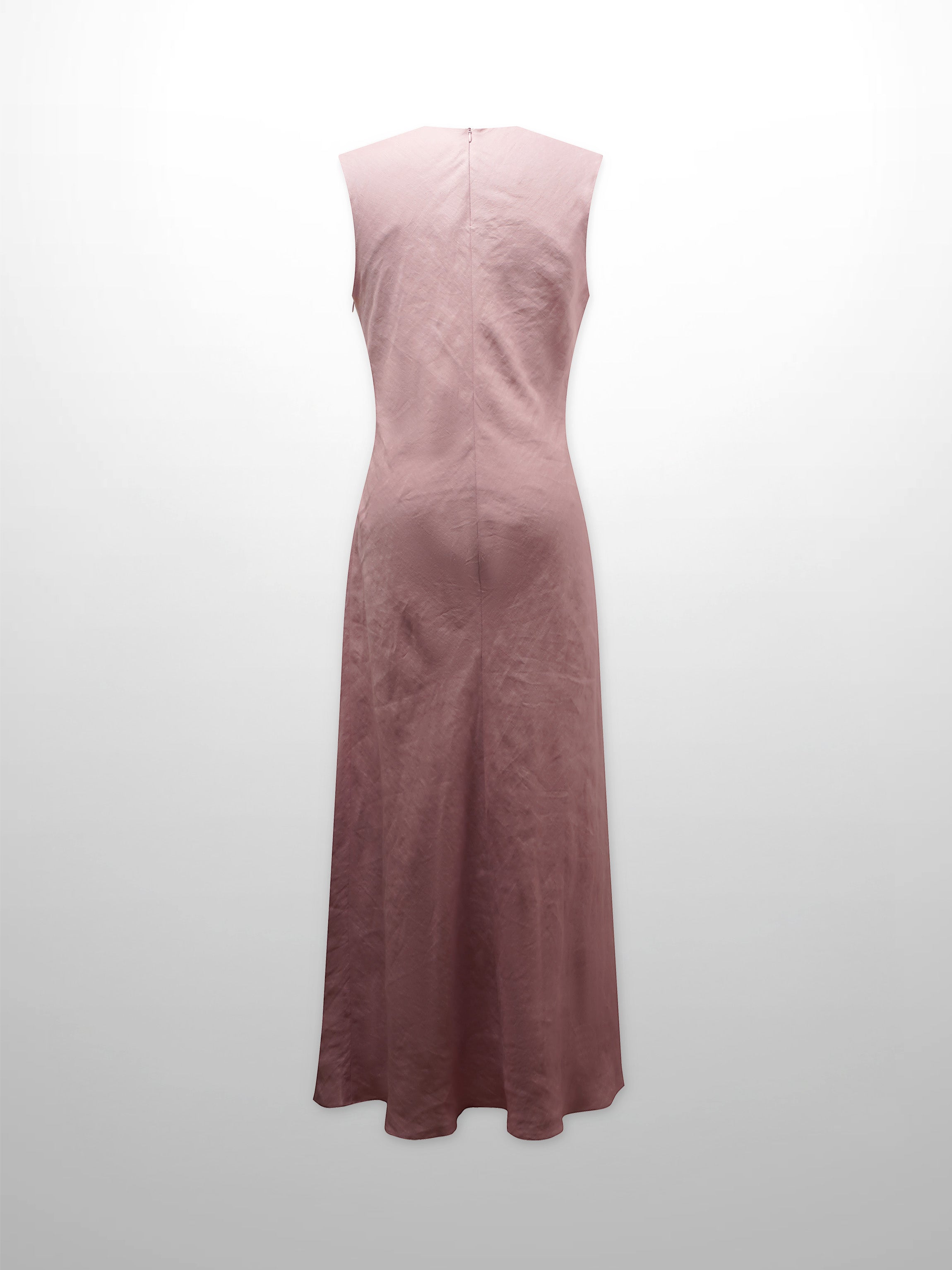 Linen A-Line Slip Dress-Blush