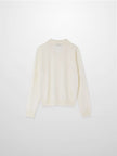 Wool Blend Collared Cardigan-Ivory-1