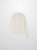 Wool Blend Collared Cardigan-Ivory-1