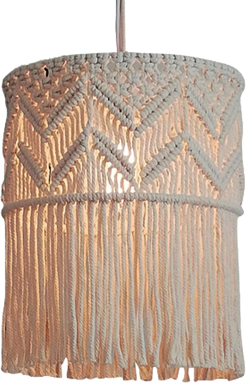 Handmade Cotton Macrame Chandelier Pendant Light Shade | Bohemian Decor