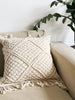 Handmade Macrame Cushion Cover | Cotton Cushion Cover with Fringes | 40x40cm | Boho Decor-2