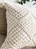 Handmade Macrame Cushion Cover | Cotton Cushion Cover with Fringes | 40x40cm | Boho Decor-3