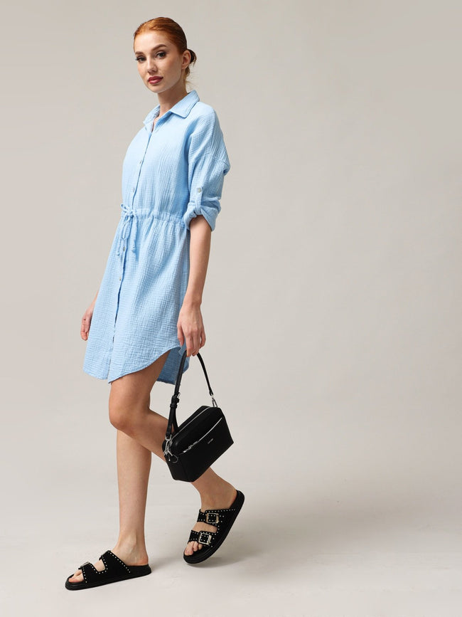 Shirt-type muslin dress-1