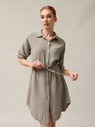 Shirt-type muslin dress-0