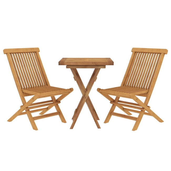 vidaXL 3 Piece Patio Dining Set Solid Wood Teak-1
