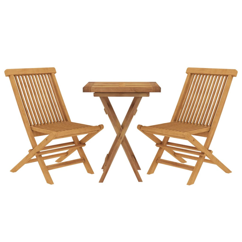 vidaXL 3 Piece Patio Dining Set Solid Wood Teak-1