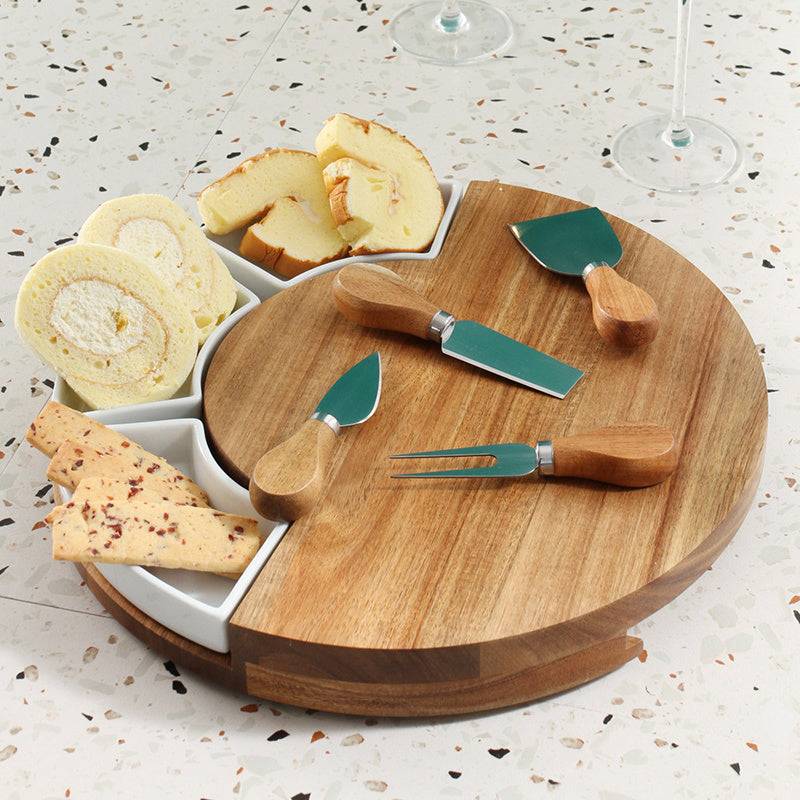 Circo Cheese Board & Ceramic Knife 4-Piece Gourmet Entertaining Kit-0