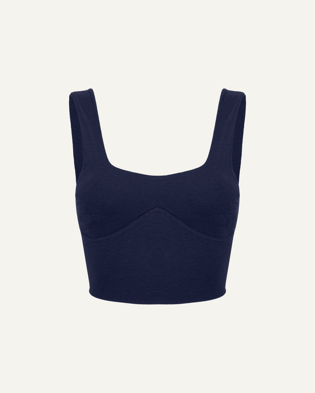 Merino Wool Sports Bra - Dark Blue-0