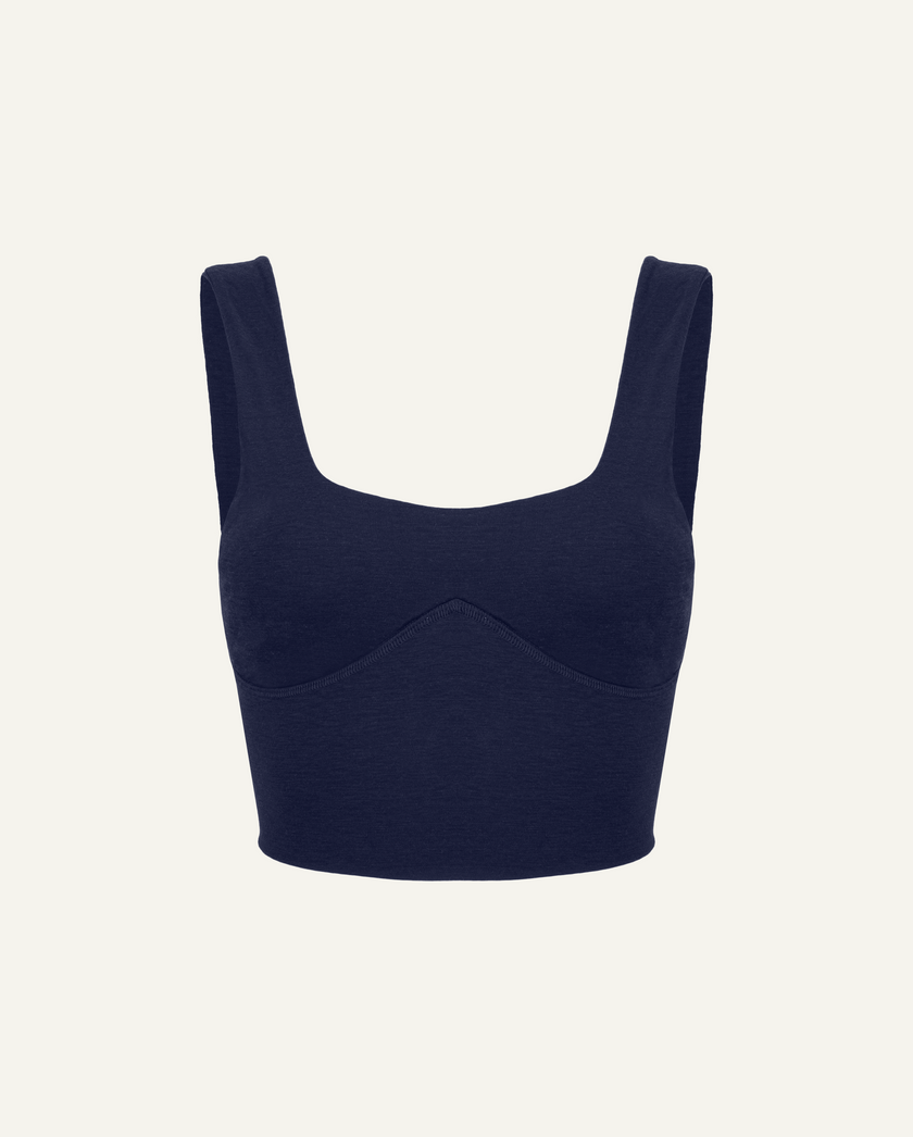 Merino Wool Sports Bra - Dark Blue-0