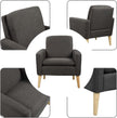 Comfy Modern Black Accent Armchair for Living Room-2