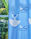 Blue Hand Block Printed Linen Curtains | Whirling Dervish Design