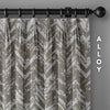 Chevron Geometric Print Linen Blend Curtains | Pinch & Euro Pleats | Standard & Custom Sizes