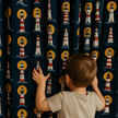 Lighthouse Navy Cotton Kids Curtains – Nautical Bedroom Drapes, Light-Filtering or 100 % Blackout