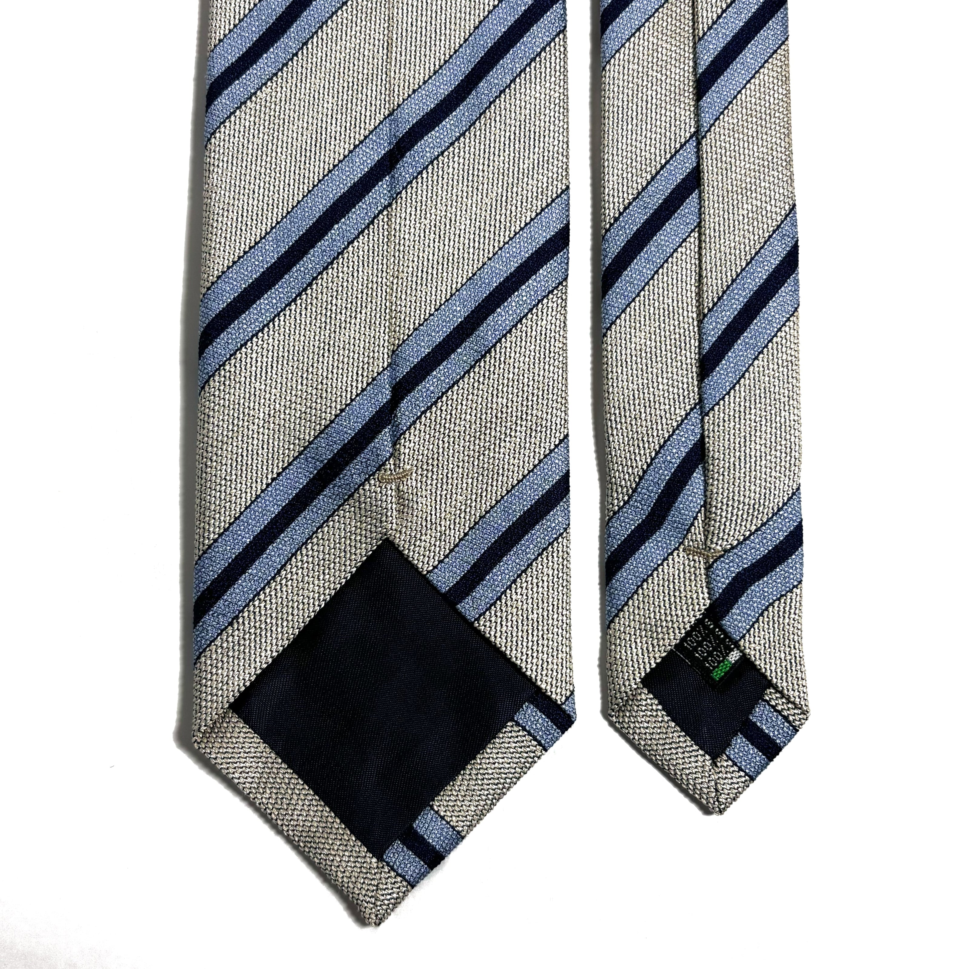 Ivory Striped Silk Jacquard Tie-3