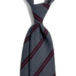 Gray & Burgundy Striped Wool Challis Tie-1