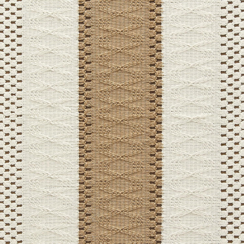Handmade Cotton Table Runner | Boho Bicolor Woven Runner | Natural Cream & Brown | 12x72 Inches (30x183 cm)