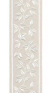 Decorative Trim Border | 10 CM Wide Cotton Canvas | Embroidered Leaf Vine | Aqua, Taupe, Ivory | Sold by the Metre