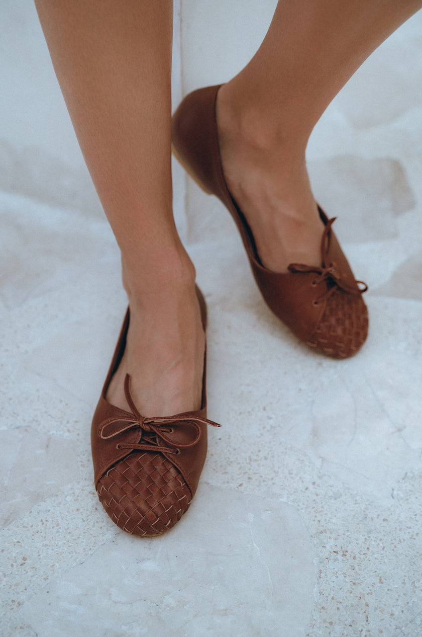 Alexandra Woven Leather Flats-0