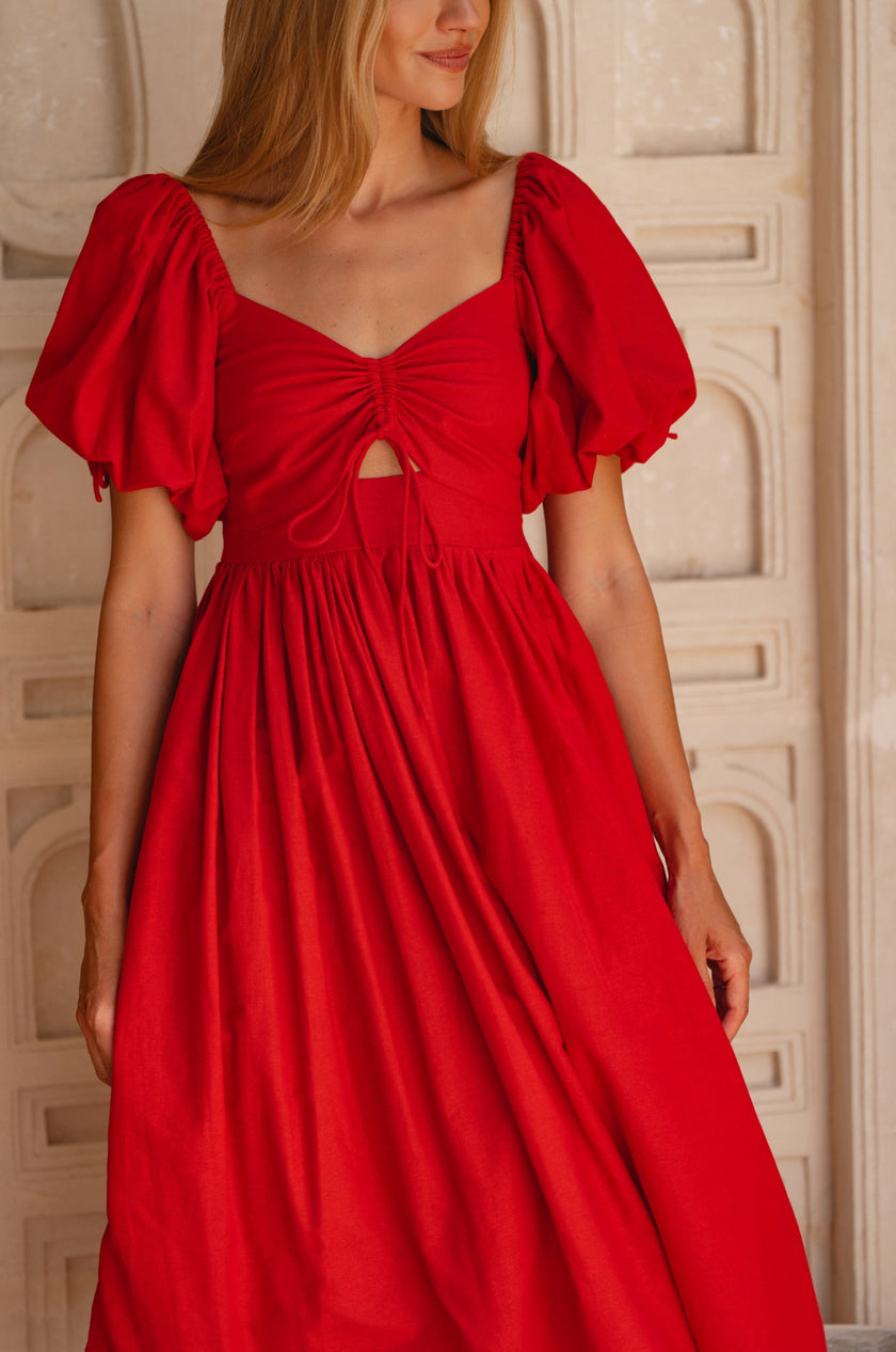 Atrani Puff Sleeve Dress-3