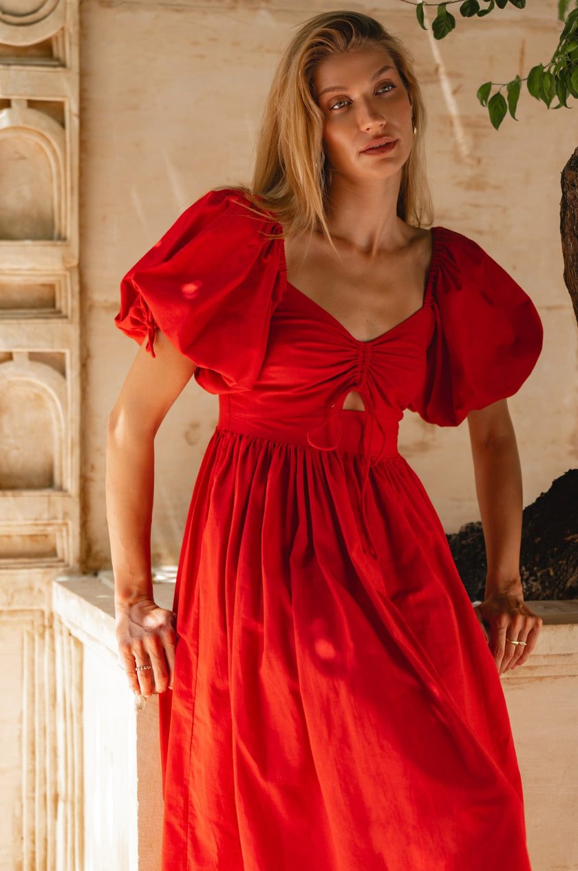 Atrani Puff Sleeve Dress-4