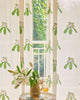 White & Green Hand Block Printed Linen Curtains | Frangipani Design