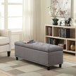 Grey Linen 48-inch Bedroom Storage Ottoman Bench Footrest-2
