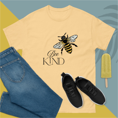 Bee Kind T-Shirt, 100% Cotton Shirt, Kindness Graphic Tee, Eco-Friendly Unisex Top, Sustainable Clothing, Bee Lover Gift, Positive Message Tee