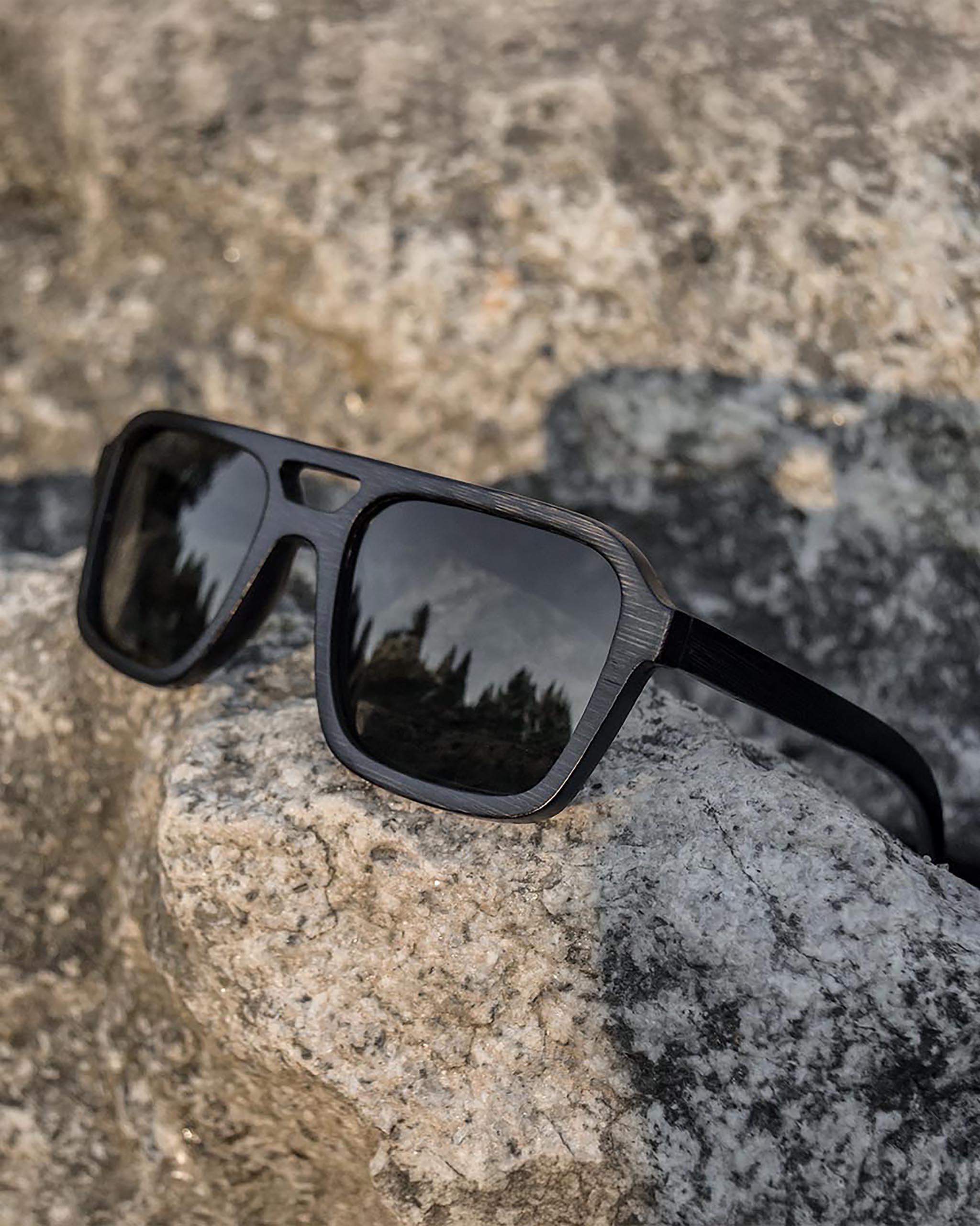 Boss Big Bamboo Sunglasses | Large Black Frame, Polarized UV400 Floating Shades
