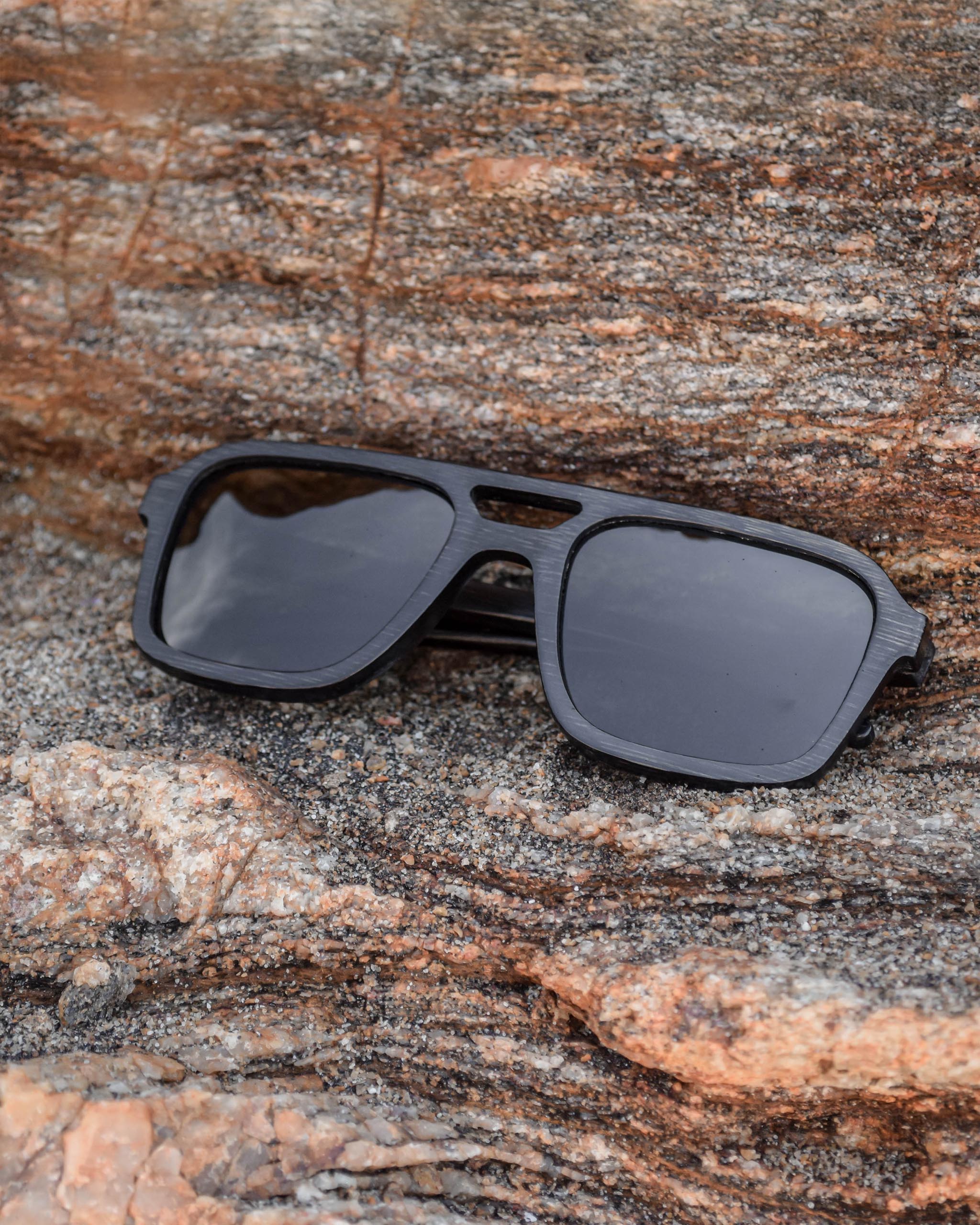 Boss Big Bamboo Sunglasses | Large Black Frame, Polarized UV400 Floating Shades