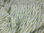 Organic Hemp Fabric - Leaf Print | Green & Yellow | 145gsm | Soft & Breathable