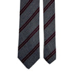 Gray & Burgundy Striped Wool Challis Tie-2