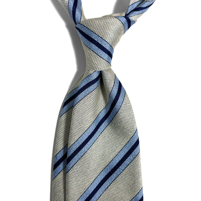Ivory Striped Silk Jacquard Tie-1