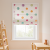 Multicolour Polka-Dot Pure Linen Roman Blind – Made-to-Measure Kids & Nursery | Light-Filter or Blackout
