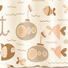 Soft Nautical Print Pure Linen Curtain – Kids Room | Blackout or Cotton Lined | Custom Sizes