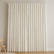 Embroidered Linen Kids Curtains – Soft White Floral Curtain Panel with Custom Sizes – Optional Blackout or Cotton Lining – Rod or Track Compatible