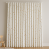 Embroidered Linen Kids Curtains – Soft White Floral Curtain Panel with Custom Sizes – Optional Blackout or Cotton Lining – Rod or Track Compatible