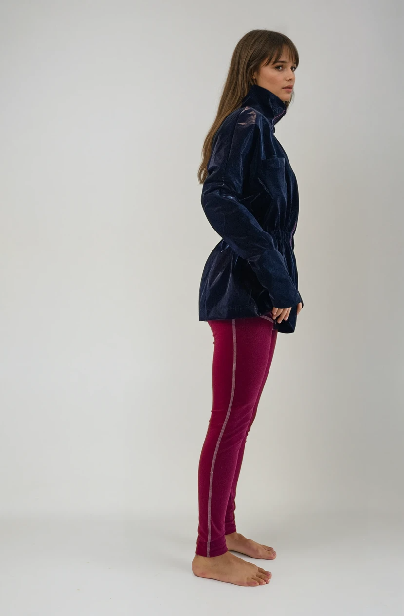 Single-Panel Cotton Windbreaker with Merino Wool Lining - Black-2