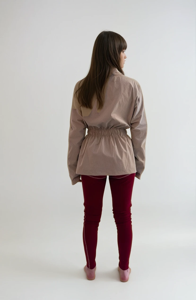 Single-Panel Cotton Windbreaker with Lyocell/Wool Lining - Beige-4