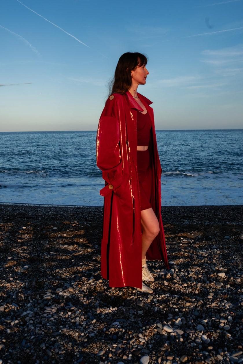 Women's Lyocell/Wool Sports Bra - Burgundy-3