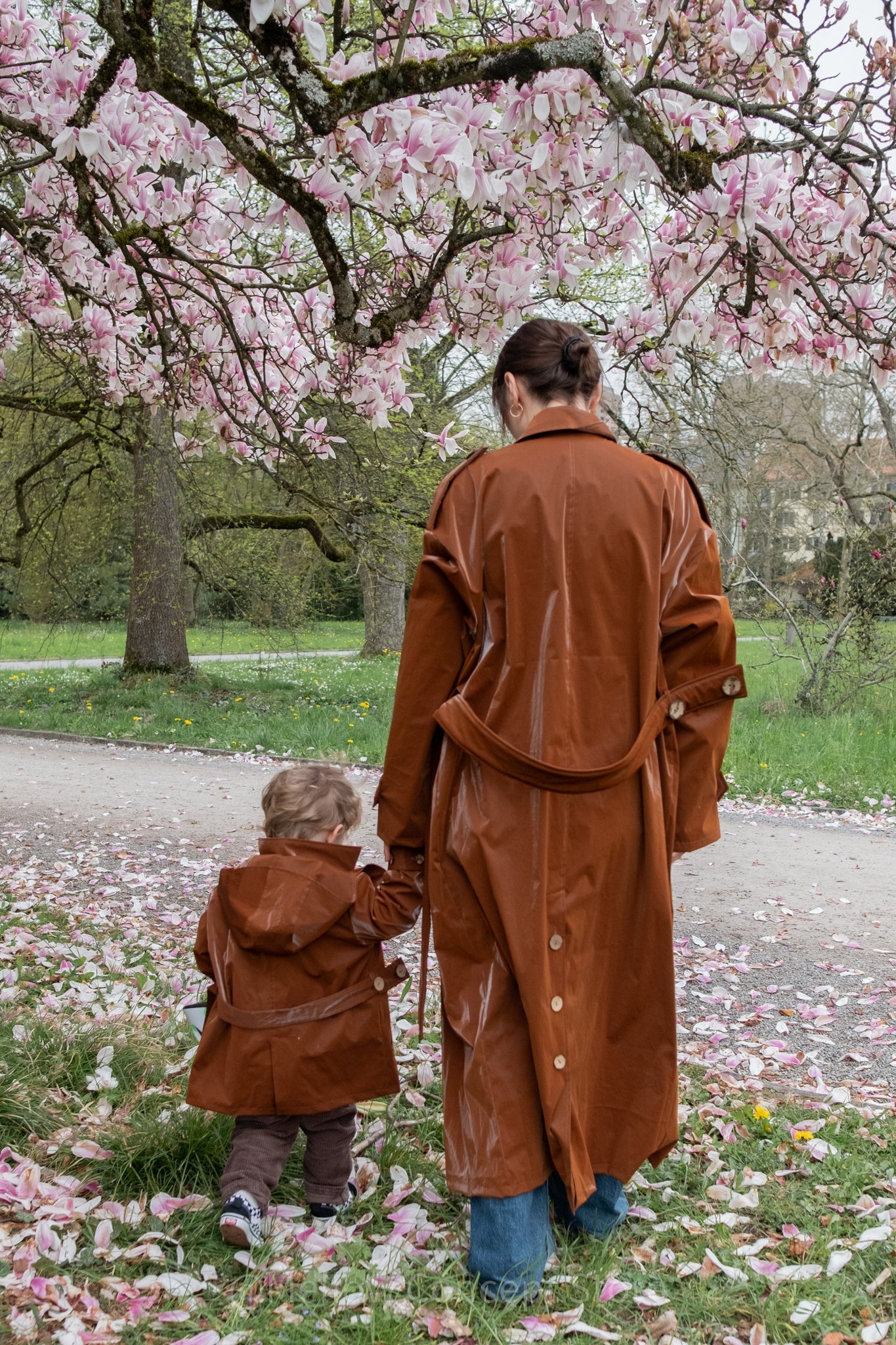 Kid's Trench Coat - Brown - Cotton-3